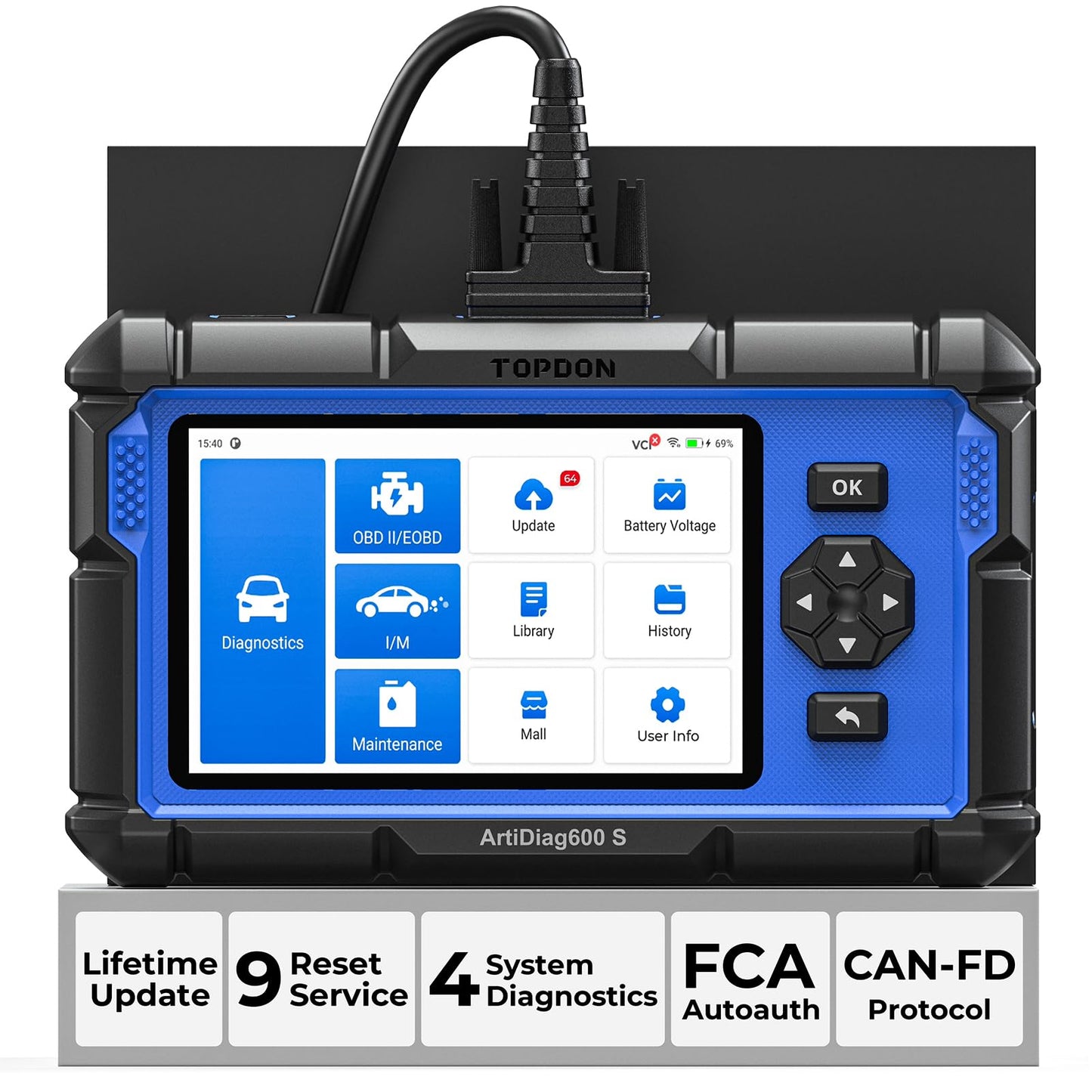 OBD2 Diagnostic Scanner with Reset Functions