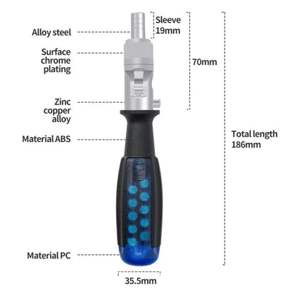 Adjustable Ratchet Screwdriver Set with 10 Bits