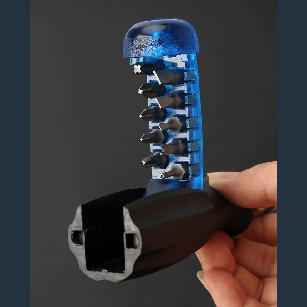 Adjustable Ratchet Screwdriver Set with 10 Bits