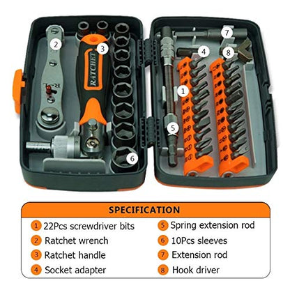 38-in-1 Ratchet Screwdriver Bit Set