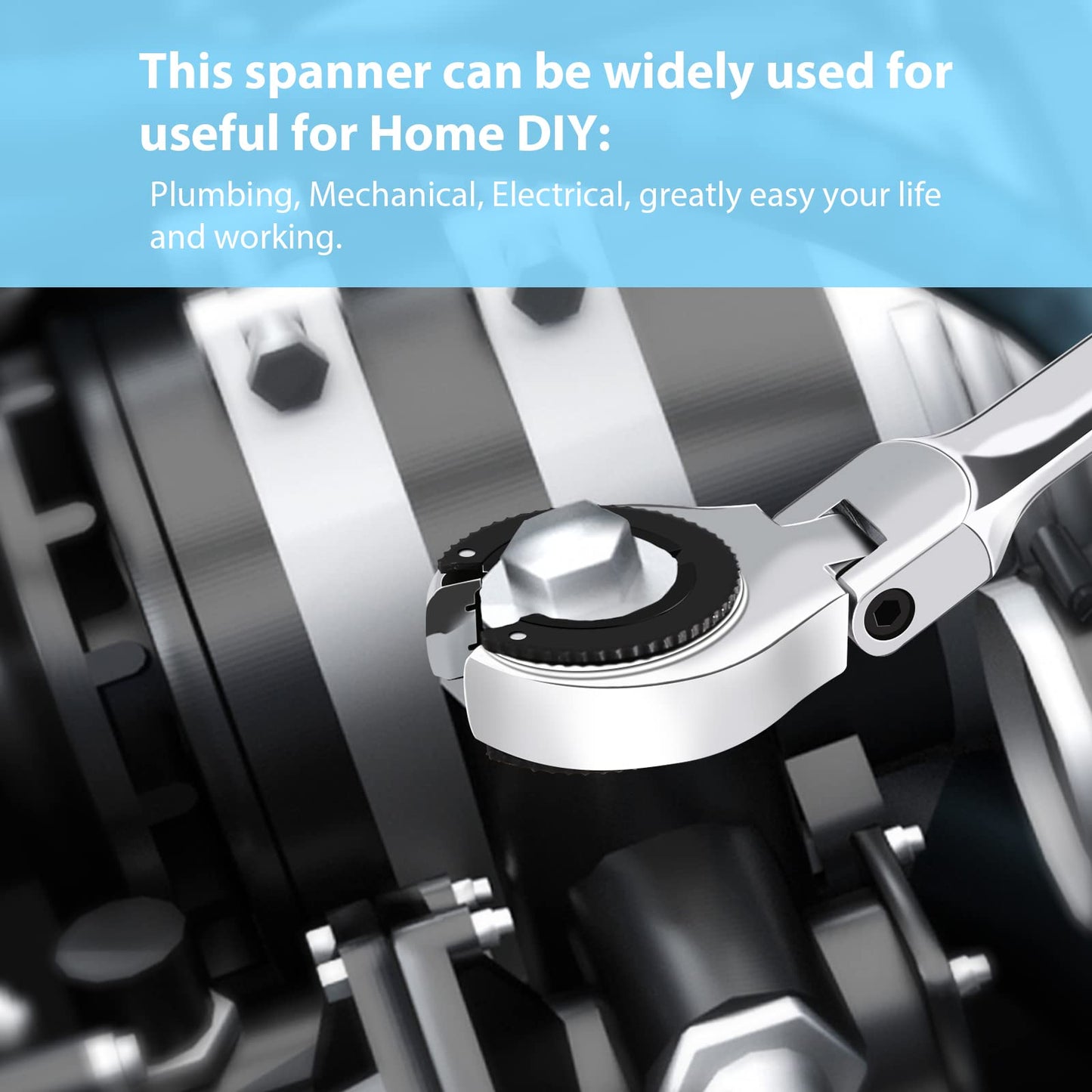 Metric Flex-Head Ratcheting Wrench