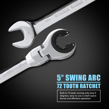 Metric Flex-Head Ratcheting Wrench