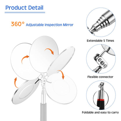 2-Piece LED Telescoping Inspection Mirror Set