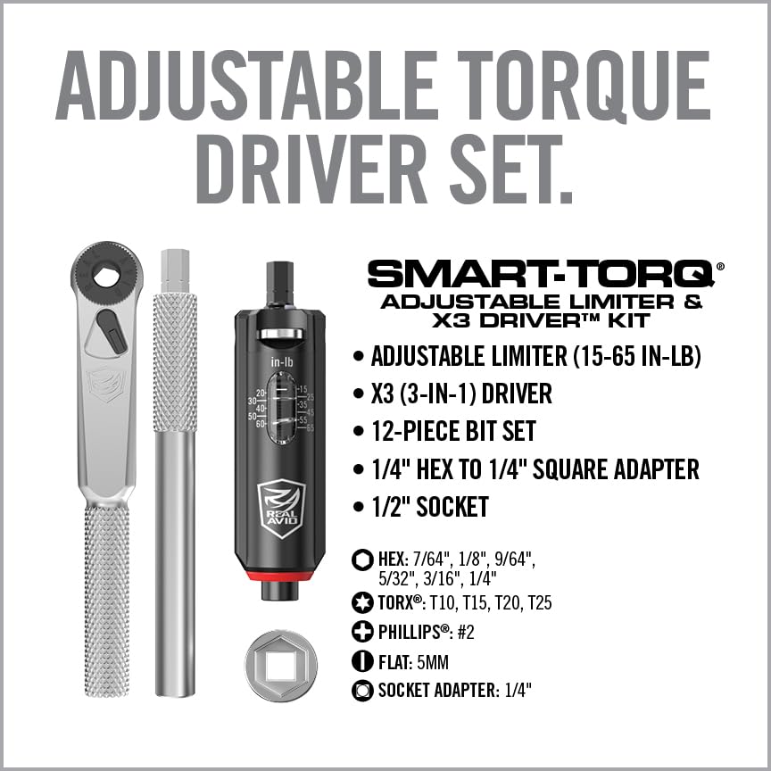 Adjustable Torque Driver Kit with Bit Set