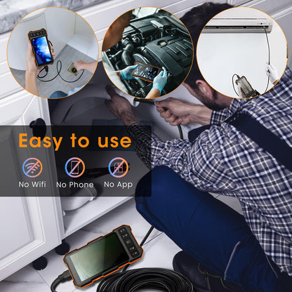 Triple Lens Industrial Inspection Camera with Light