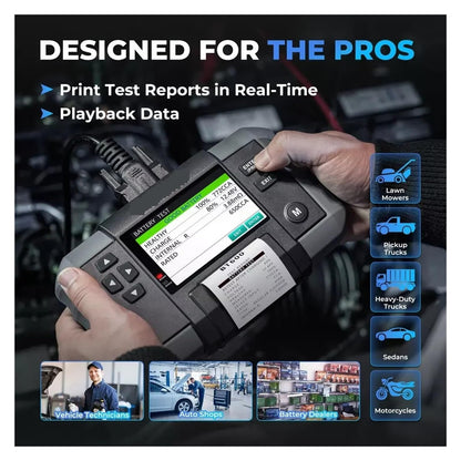 12V/24V Automotive Battery Analyzer with Printer
