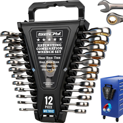 Combination Wrench Set with Magnetic Organizer