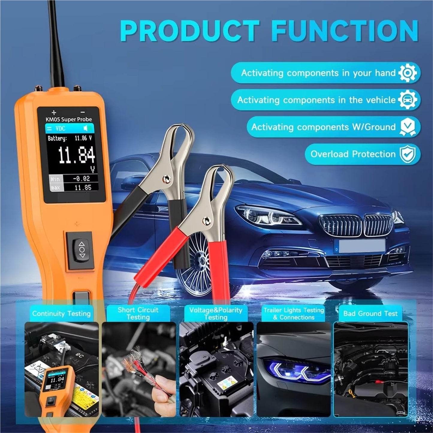12V/24V Digital Circuit & Battery Tester