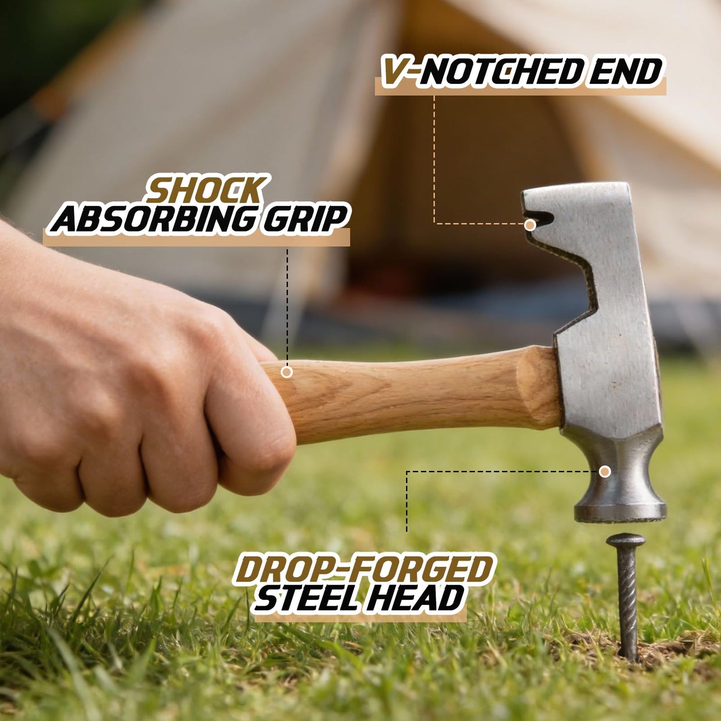 2-Piece Drywall Hammer Set with Wood Handle