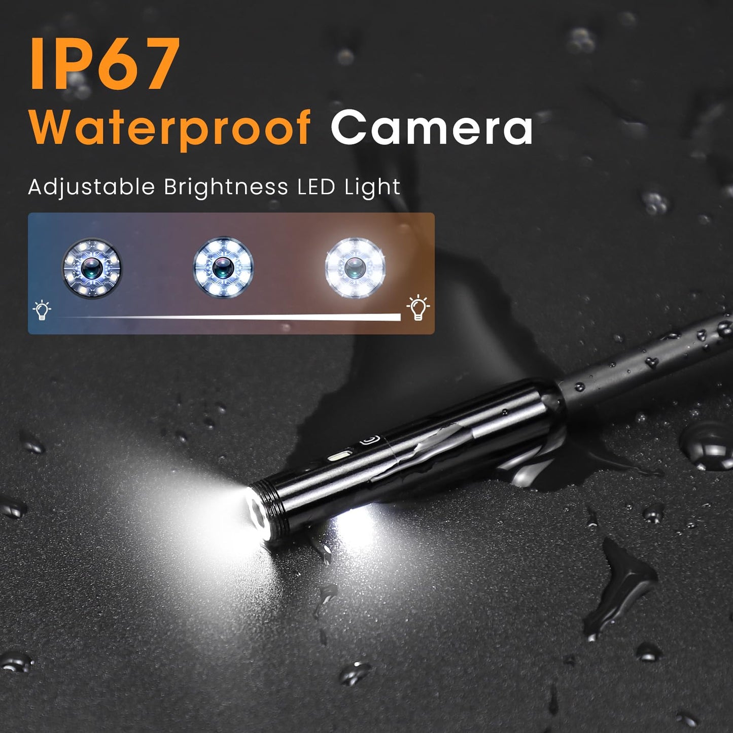 Triple Lens Industrial Inspection Camera with Light