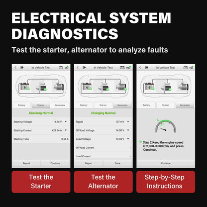 6V/12V Battery Analyzer & OBD2 Scanner