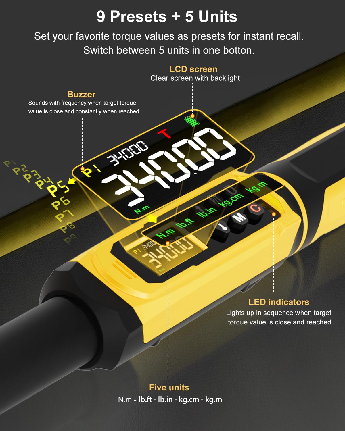 Digital Torque Wrench Set with LCD Display