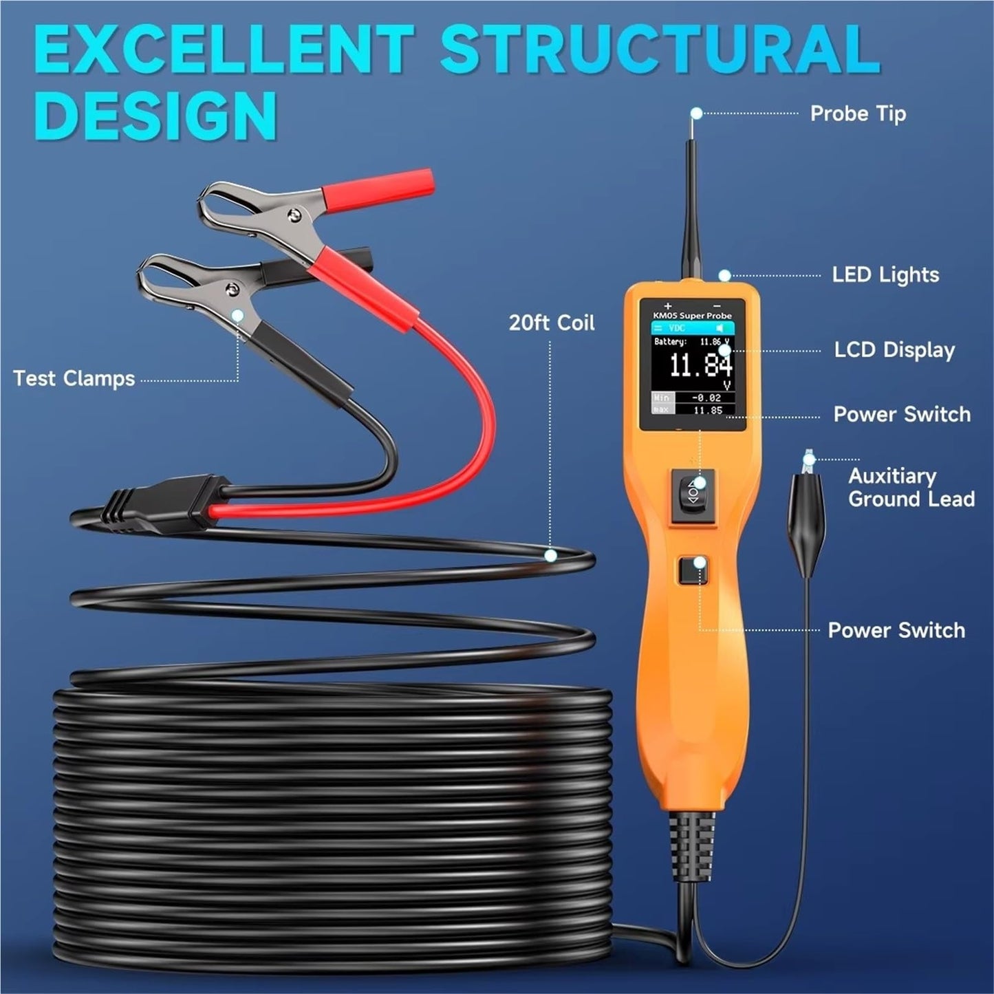 12V/24V Digital Circuit & Battery Tester