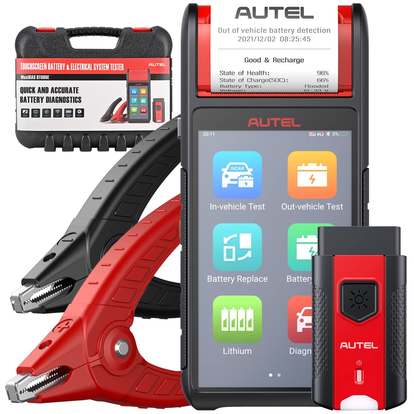 6V/12V Battery Analyzer & OBD2 Scanner