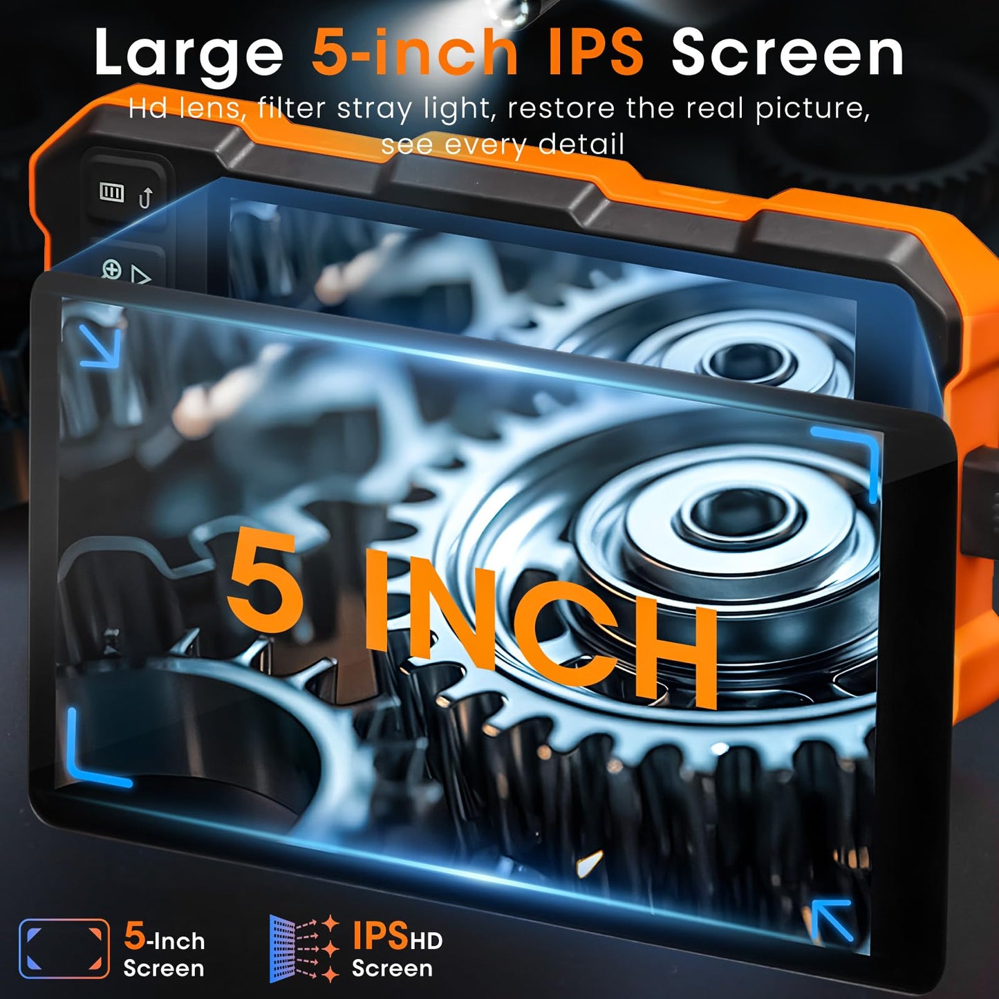 Triple Lens Industrial Inspection Camera with Light