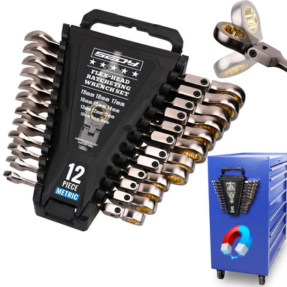 Combination Wrench Set with Magnetic Organizer