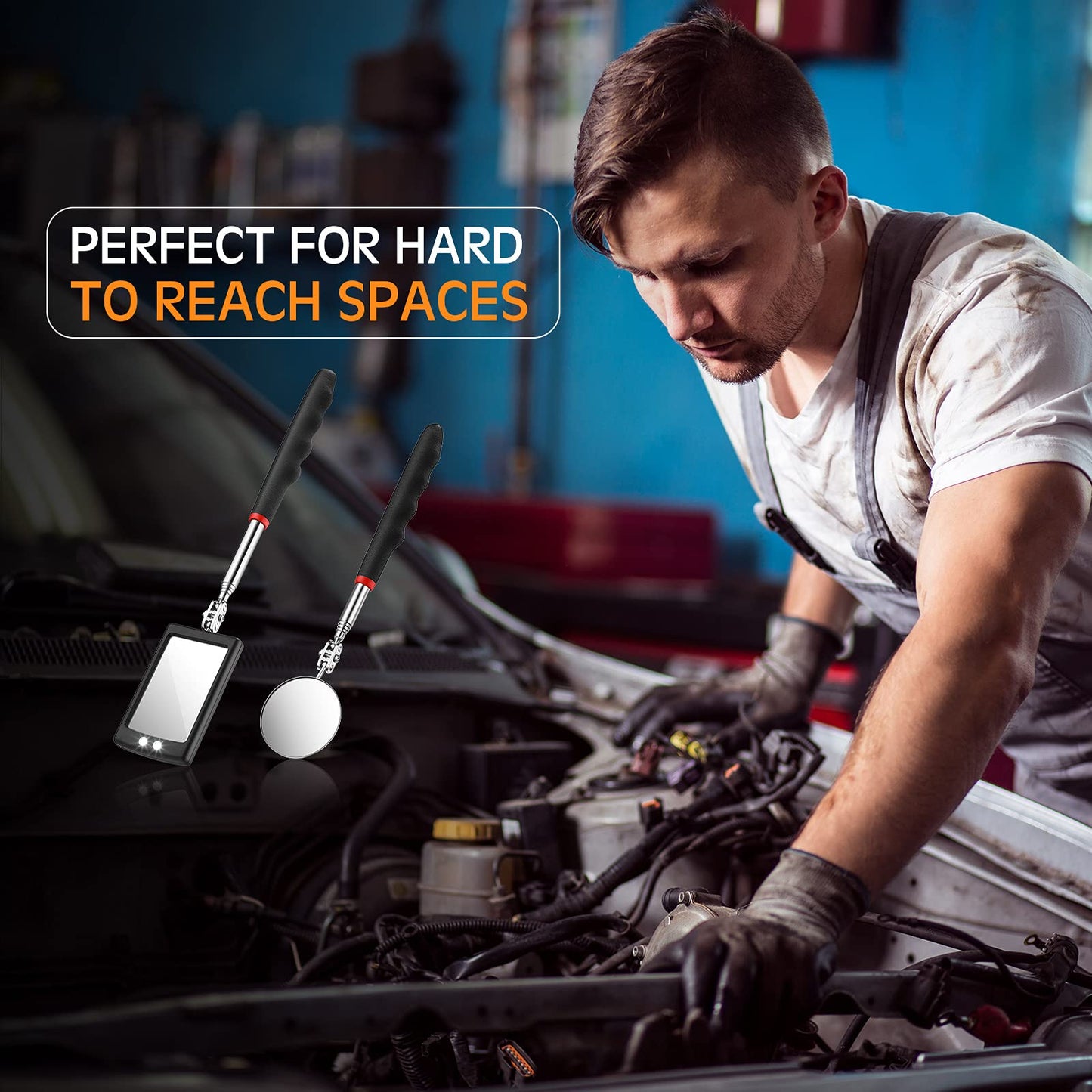 2-Piece LED Telescoping Inspection Mirror Set