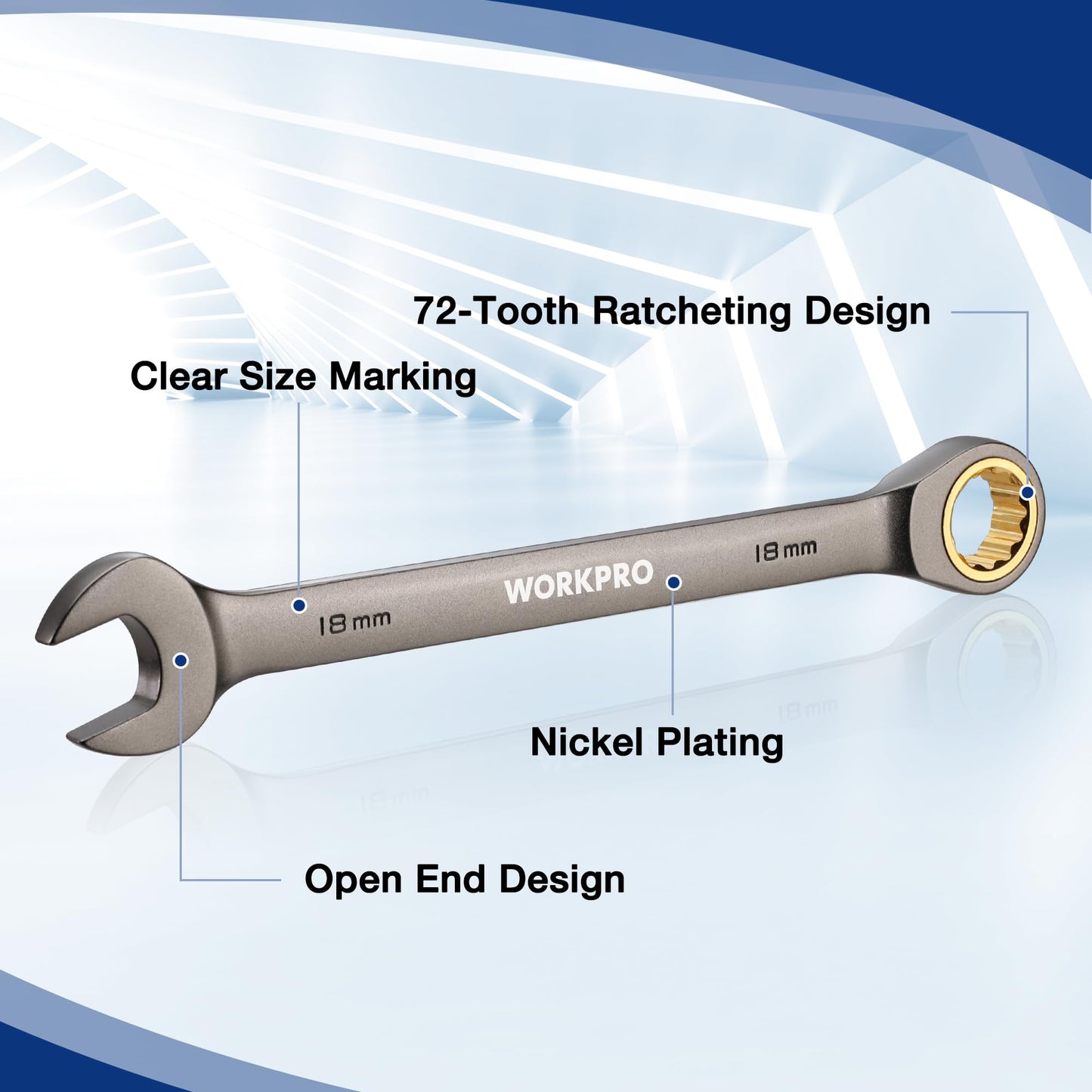 22-Piece Ratcheting Wrench Set with Organizer Box