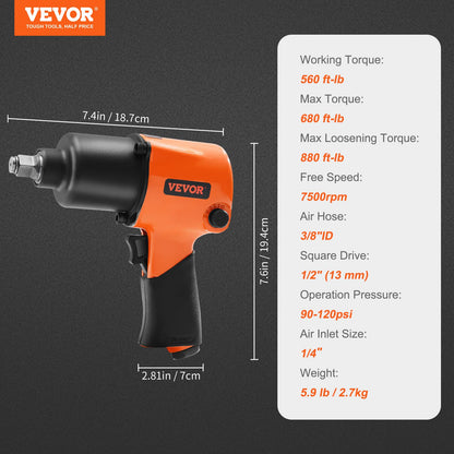 Lightweight Pneumatic Air Impact Wrench
