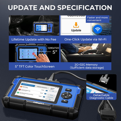 OBD2 Diagnostic Scanner with Reset Functions