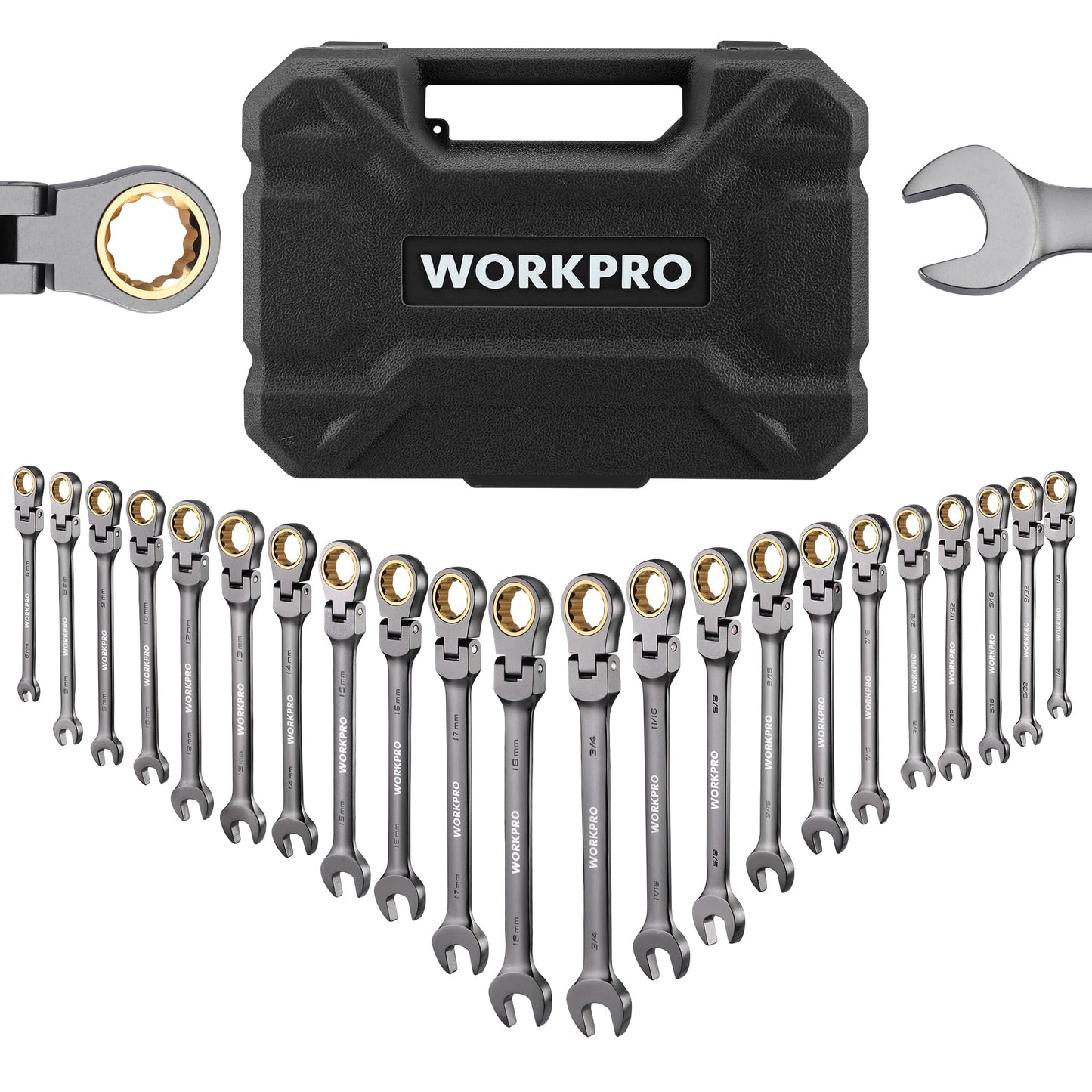 22-Piece Ratcheting Wrench Set with Organizer Box