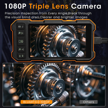 Triple Lens Industrial Inspection Camera with Light