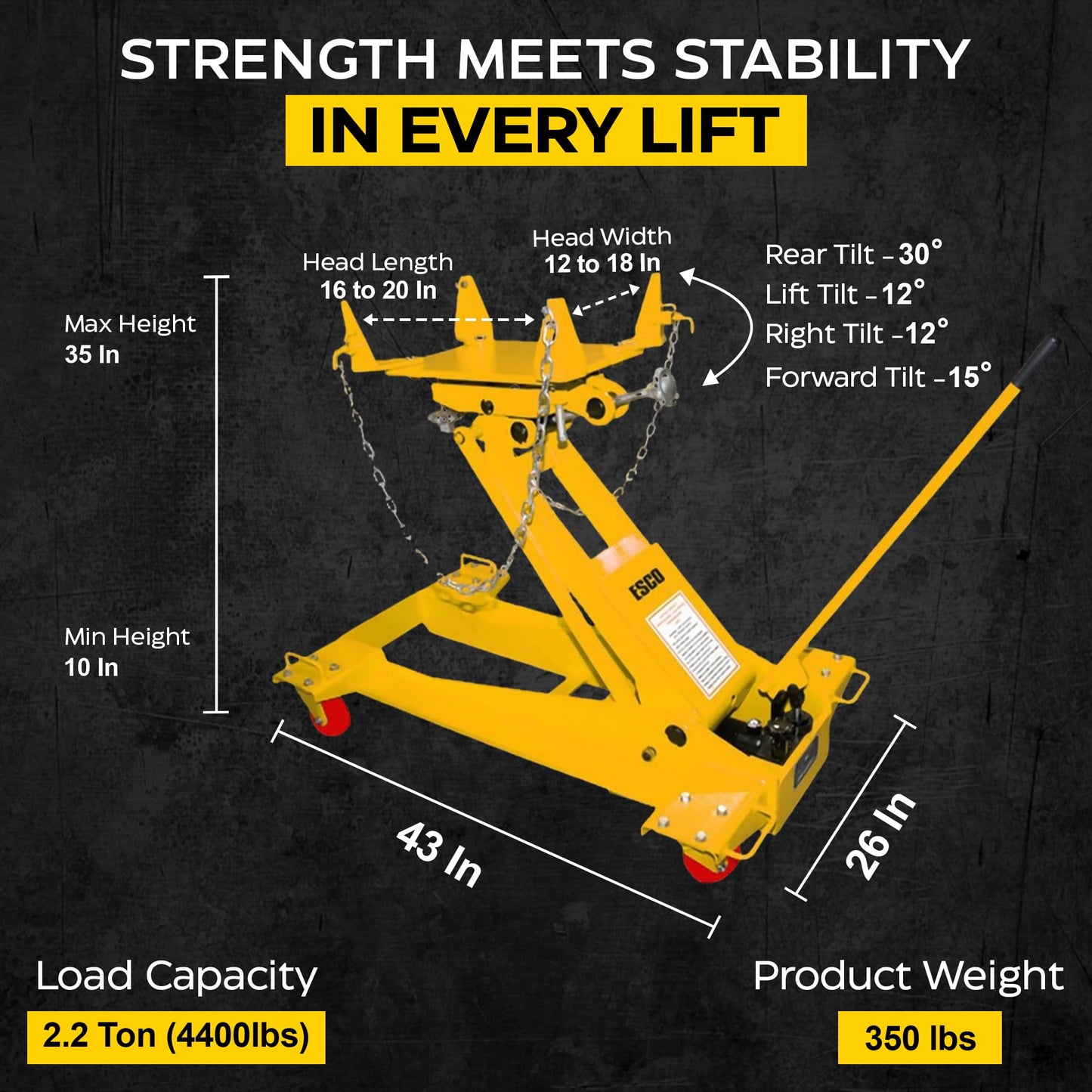 2.2-Ton Heavy Duty Transmission Jack