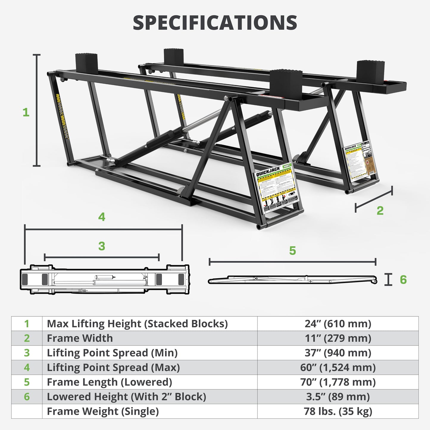 Portable Car Lift with 110V Power Unit
