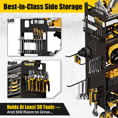 5-Tier Wall Mount Power Tool Organizer with Drill Holders