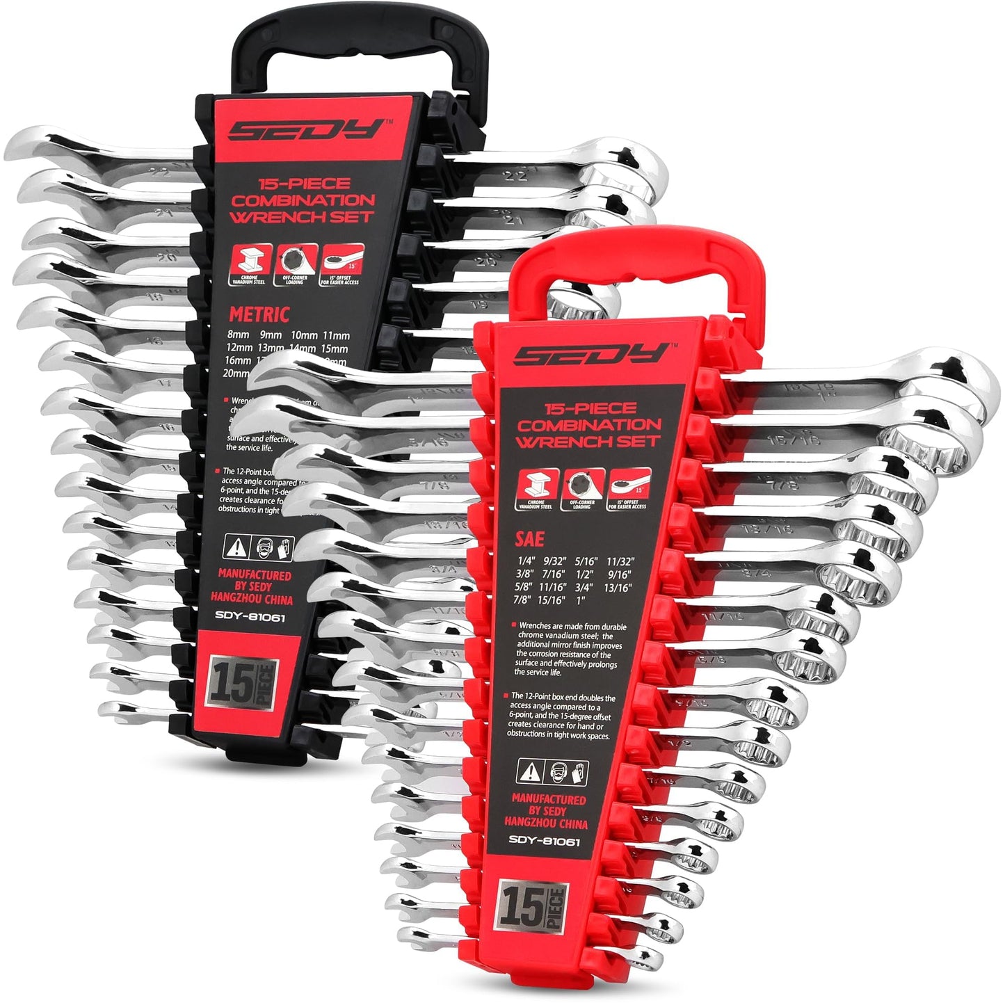 Combination Wrench Set with Magnetic Organizer