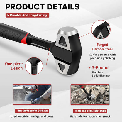 3lb Heavy Duty Sledge Hammer