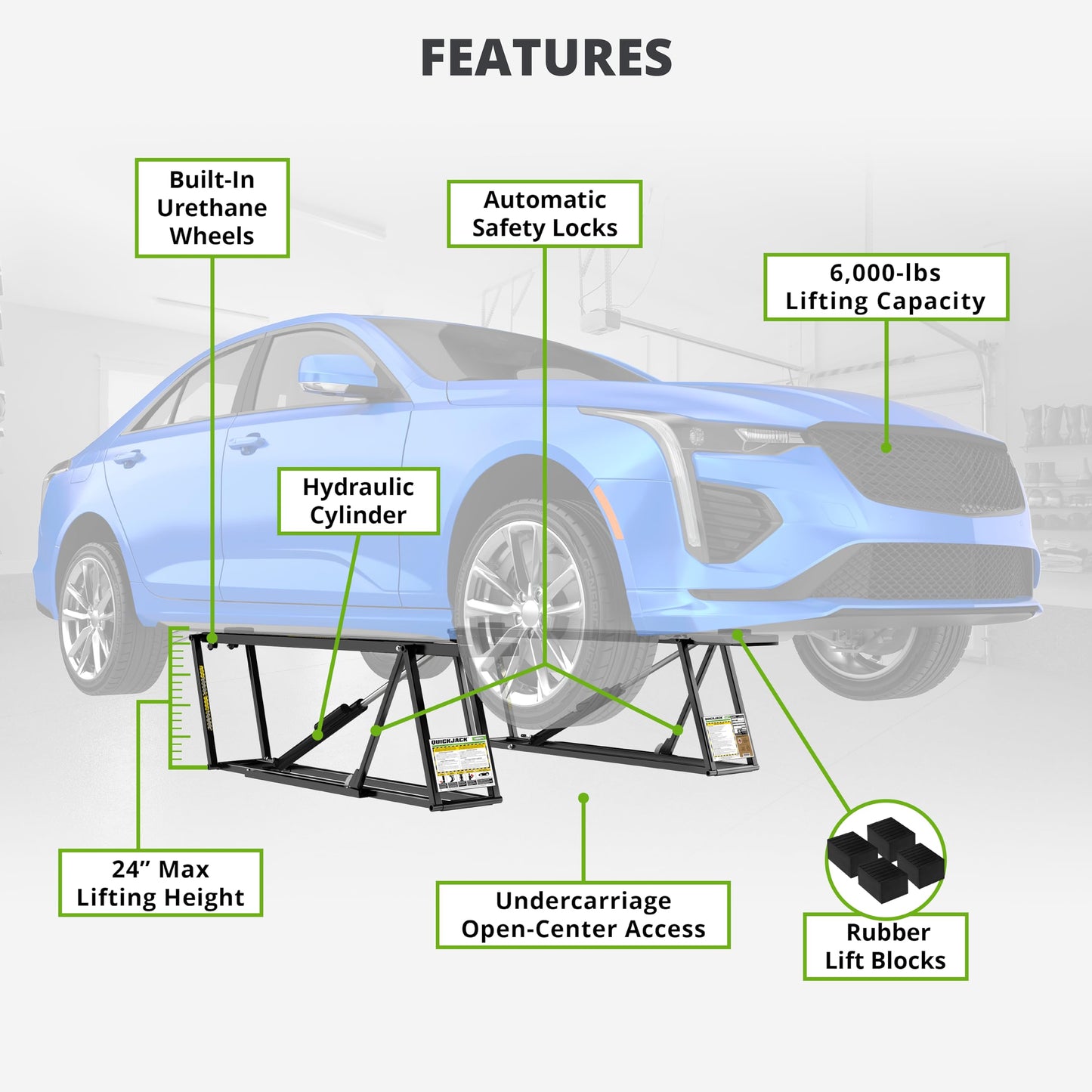 Portable Car Lift with 110V Power Unit