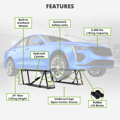 Portable Car Lift with 110V Power Unit